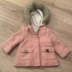 Zara baby Jacket with Faux Fur Hood